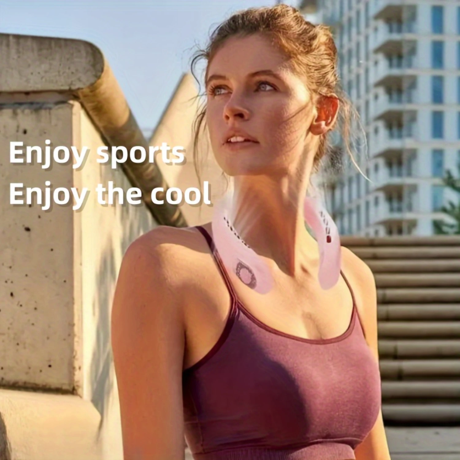 5가지 조절 가능한 속도, LED 디지털 디스플레이, 소음 감소 모터, 긴 배터리 수명, Bladeless With Co를 갖춘 1pc 휴대용 목 팬