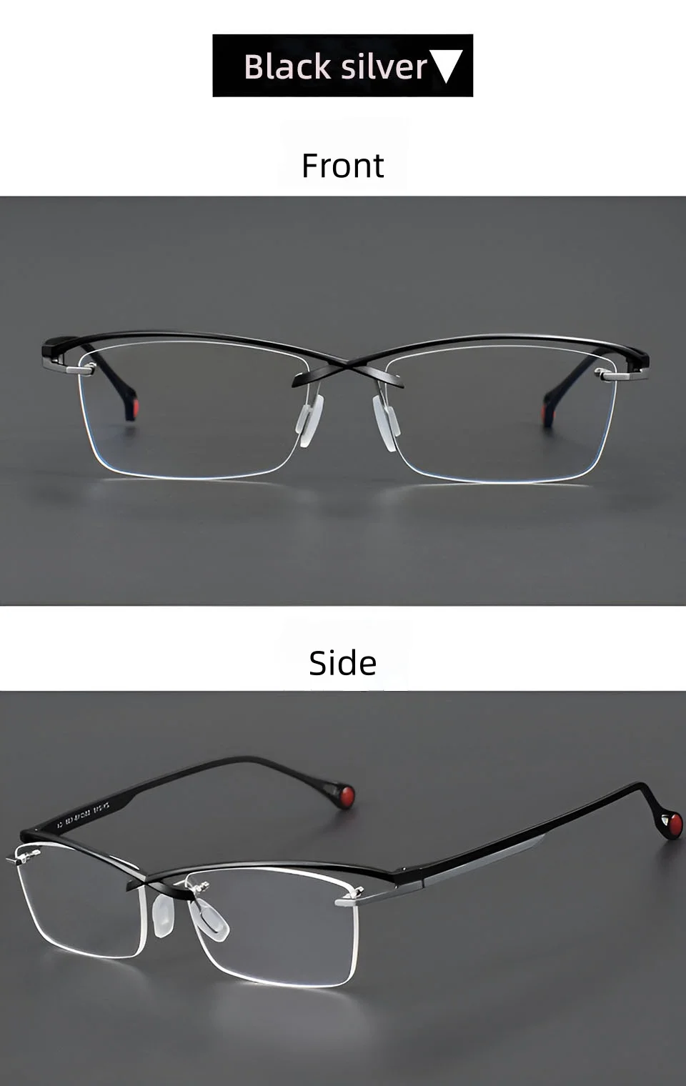 New Men Titanium Alloy Business Half Frame Myopia Glasses Women  Lightweight Computer Reading Prescription Glasses Frame UV400