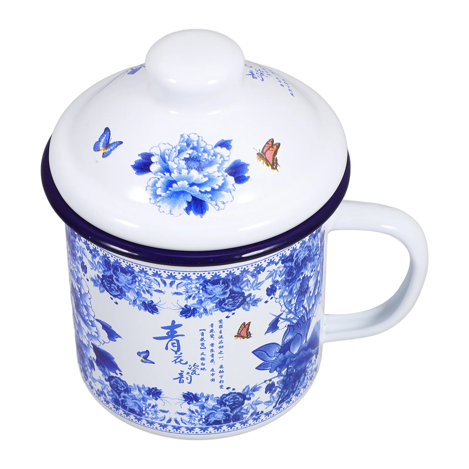 

500ml Water Cup with Lid Enamel Coffee Mug Tea Container Drinking Drinkware Home Office Large Capacity Beverage Cup for Coffee