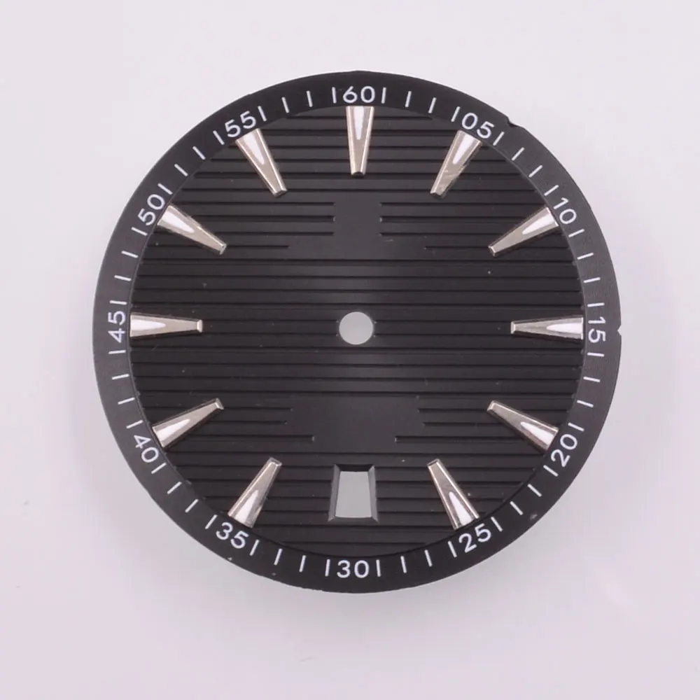 33.5mm Sterile Watch Dial Green Luminous  Fit 6.0 o'Clock Calendar Window NH35 NH35A  Automatic Movement Accessory Parts