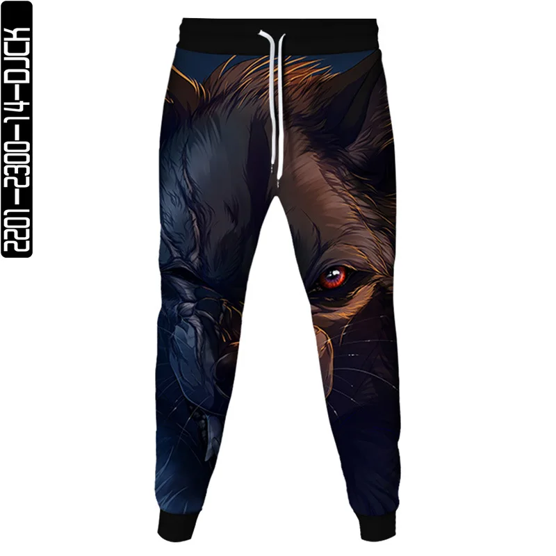 Pantalones de chándal con estampado 3D de Lobo y Animal para hombre y mujer, ropa de Jogging informal para exteriores y fiestas, primavera y otoño, 2023