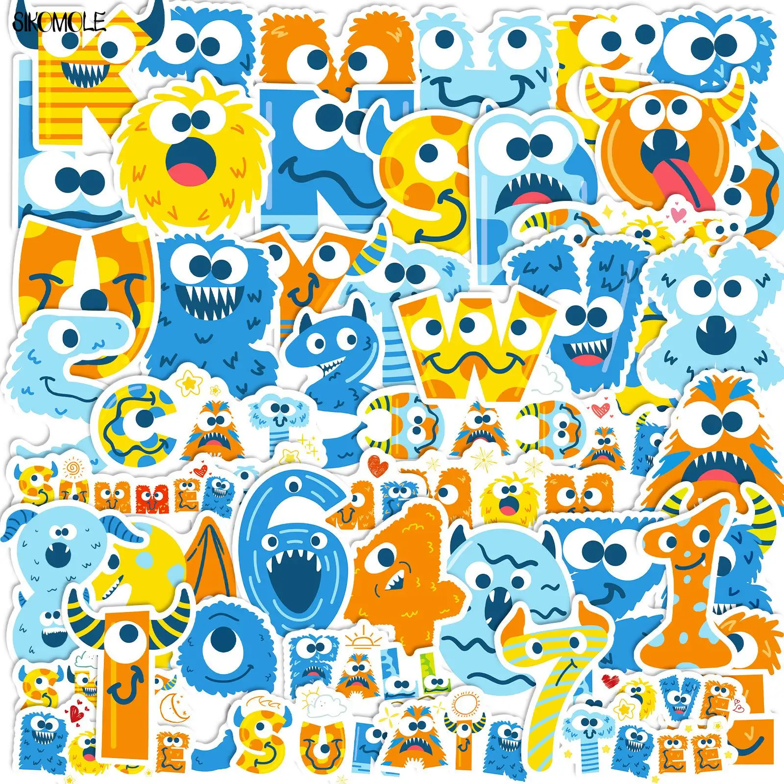 10/30/50 Stuks Cartoon Numeriek Alfabet Kinderen Training Puzzel Stickers Dier Diy Kid Speelgoed Reizen Laptop Graffiti Sticker Sticker