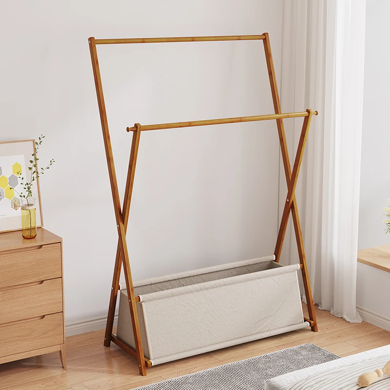 

Wooden Clothes Hanger Multi-Functional Hanging Ra Non-Slip Underwear Vest Storage Device Floor Standing Clothes Storage Tool