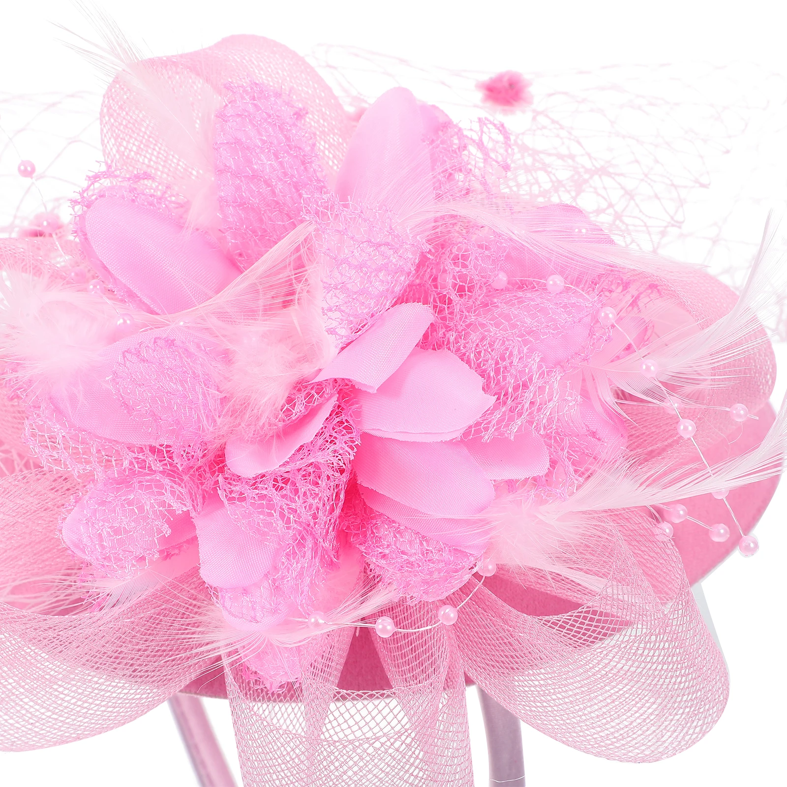 

Elegant Vintage Fascinator Headband Bridal Wedding Hair Clip Plume Net Veil Accessory Women Tea Party Headdress