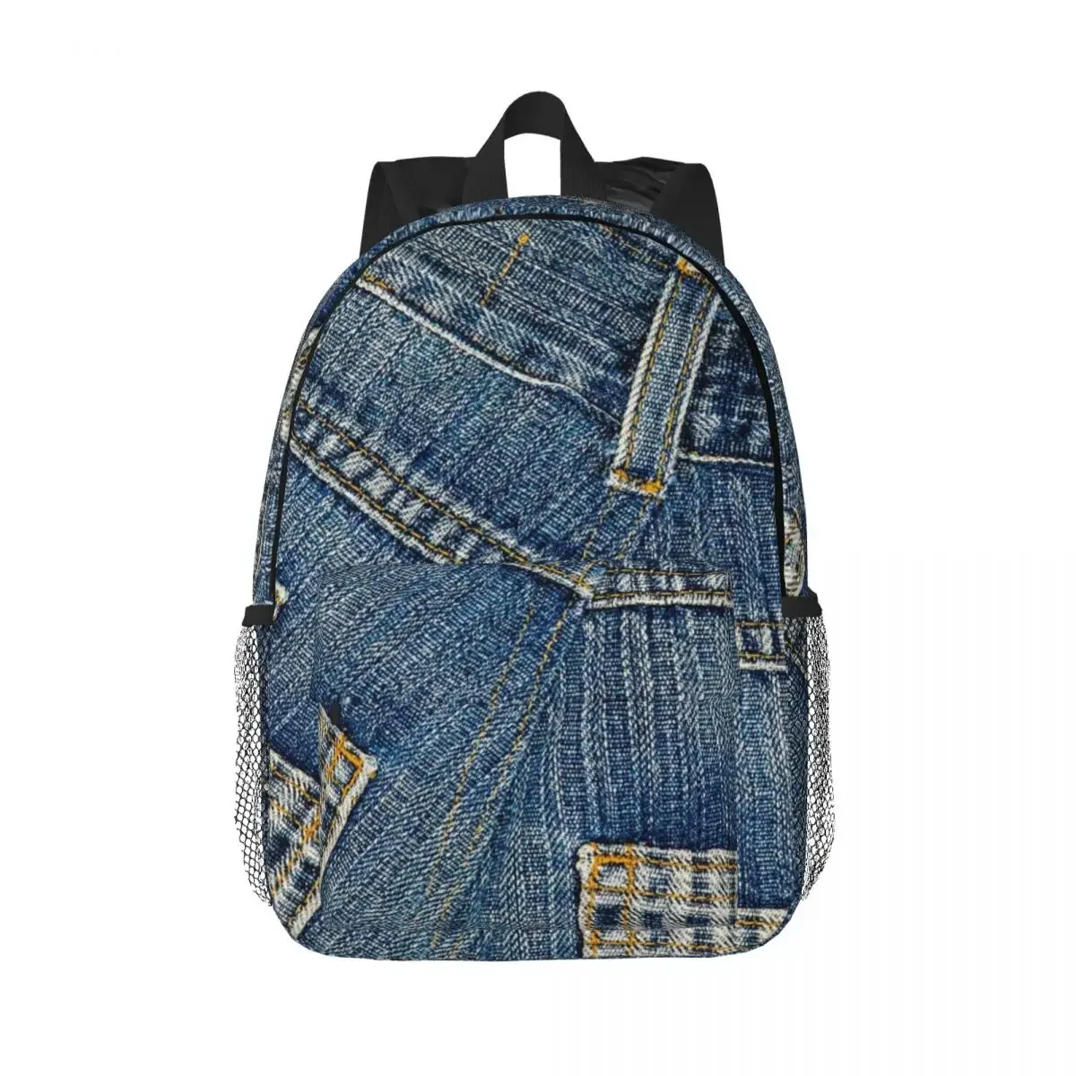 Derrière le pantalon I Love Bluejeans, sacs à dos en denim pour garçons et filles, cartable de dessin animé pour enfants, sacs d'école, sac à dos de voyage, sac initié