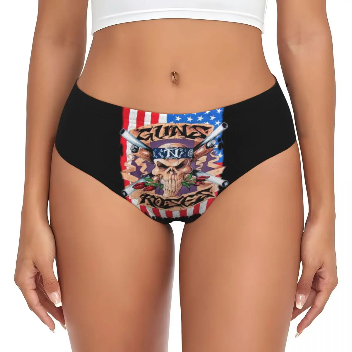 Custom Womens Hard Rock Brief Panties Female Soft Guns N' Roses Underwear Underpants