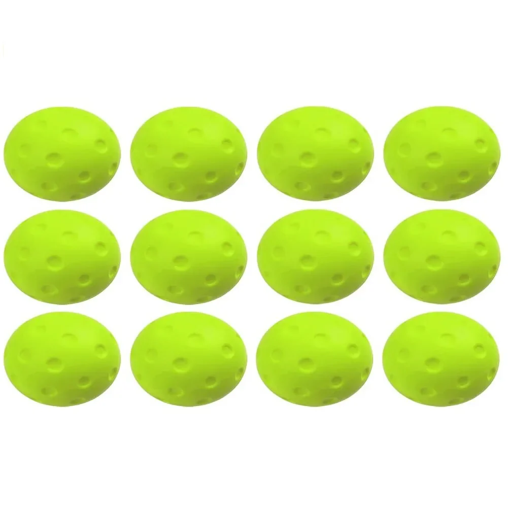 12pcs Quiet Foam Pickleball PU for Indoor and Outdoor Practice Soft Non Abrasive Low Noise Balls with Portable Bag