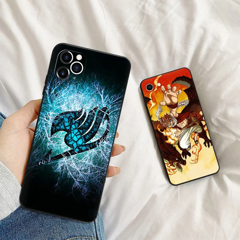 Silicone Black Phone Cases for iphone 16 Pro Max 7 8 14 15 Plus SE XR 11 12 13 Mini 15Pro Fairy Tail Dragneel Soft Cover