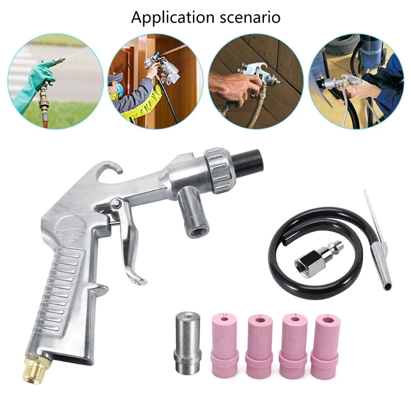 Air Siphon Sandblasting Tool Sand Blaster Kits Sand Blasting Machine with Hose and Ceramic Nozzles Easy to Use Dropship