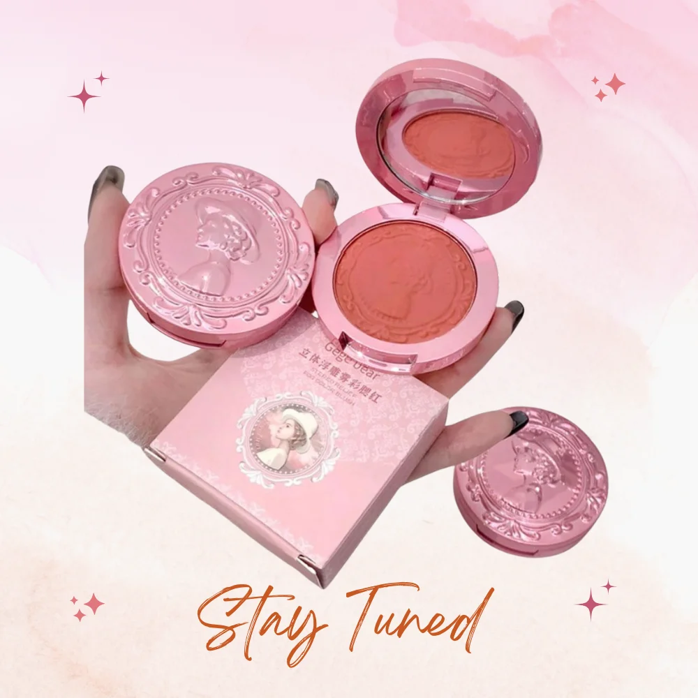 

3D Embossed Blush Press Powder Nude Natural Matte Orange Brown Face Check Contouring Blusher Rouge Makeup Blush Palette