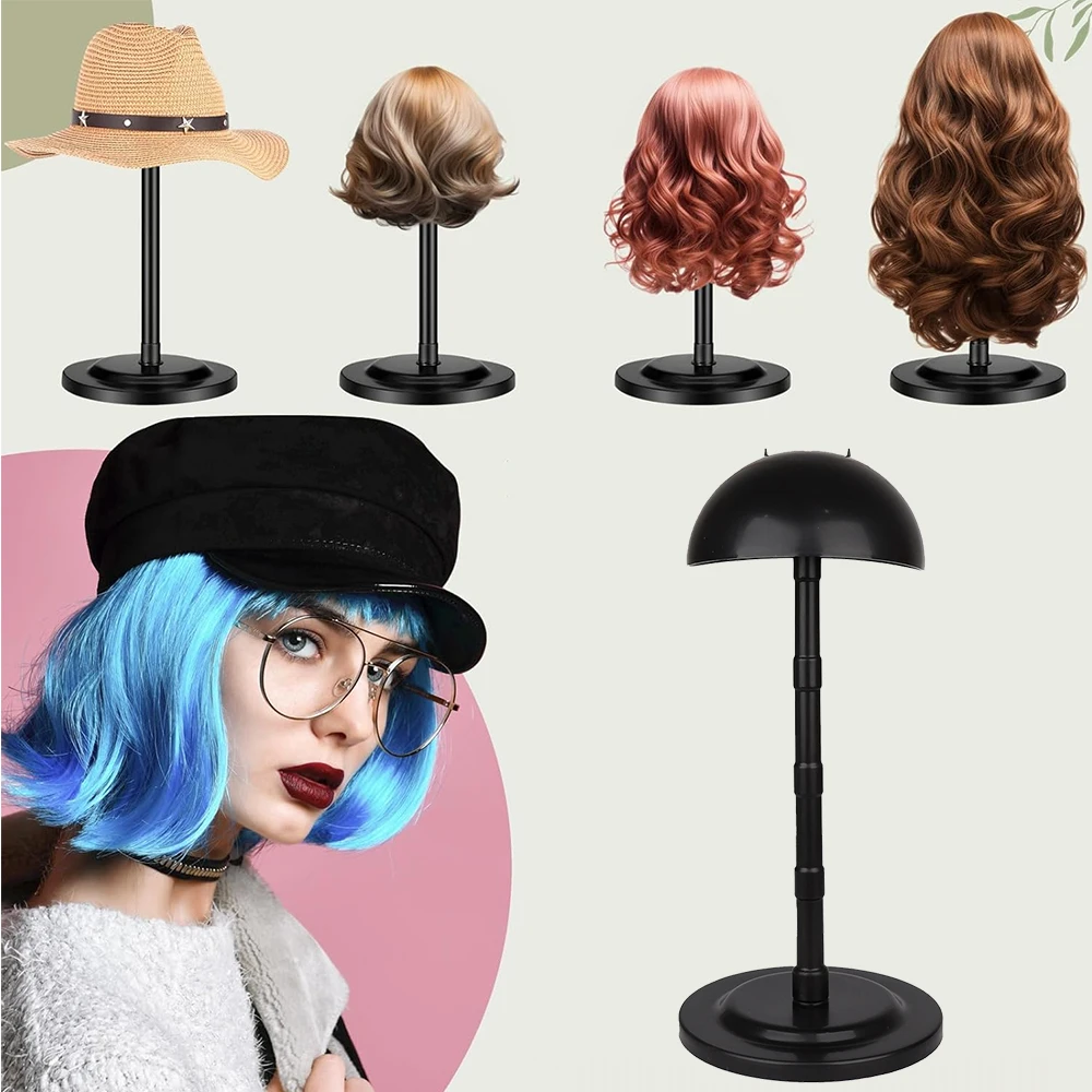 

1 piece Wig Stand 4.3"-14.2" Adjustable Height Wig Head Holder Non Slip Portable Hat/cap Display Stand for Wigs