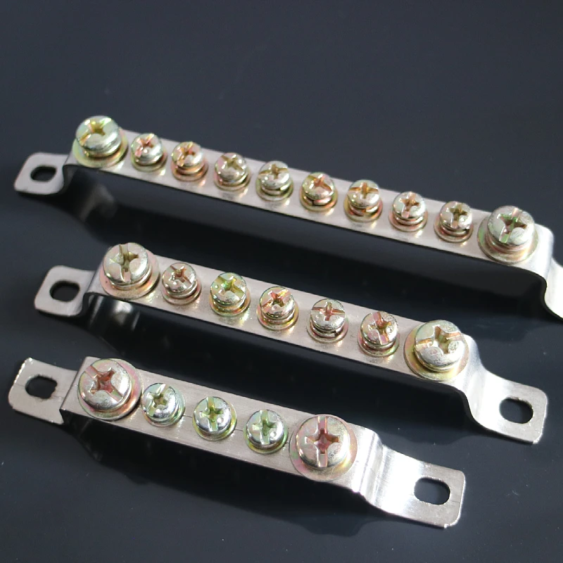 

3/5/7/10 Holes Bus Bar Zero Copper Terminal Grounding Copper Bar Ground Zero Wire Terminal Bar Bridge Type Zero Ground Terminal