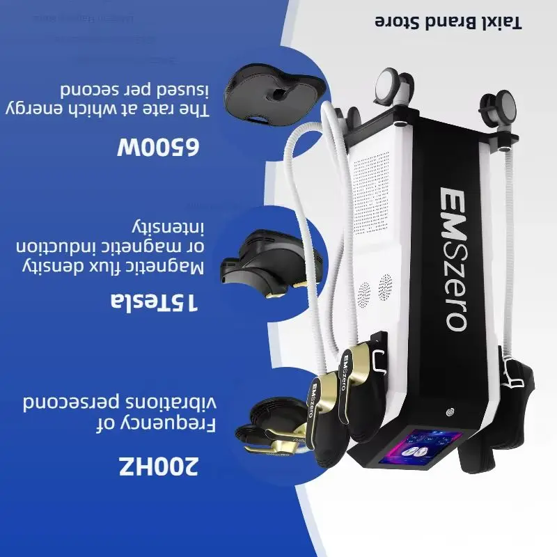 EMSzero Neo 6500W High Power 4 RF Handles Hi-emt Body Sculpt 6500W 200HZ Body Muscle Stimulate Machine