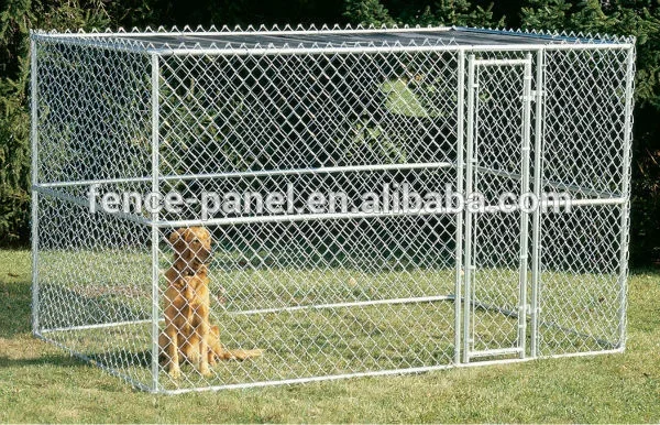 10*10*6ft Dog Kennel Outdoor Heavy Duty Dog House with Water Resistant Cover Steel Fence