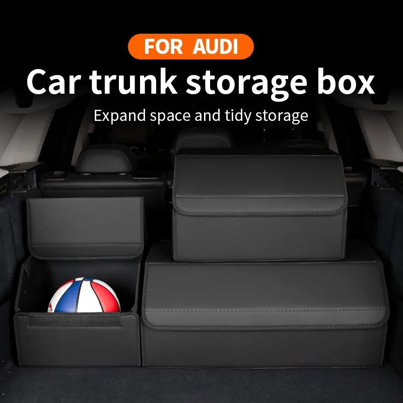 

PU Leather Storage Box,Multipurpose Folding Car Suitcase Storage Organizer,Suitcase Organizer For Audi A4 B9 A5 AUDI Q3 8U A6 C7
