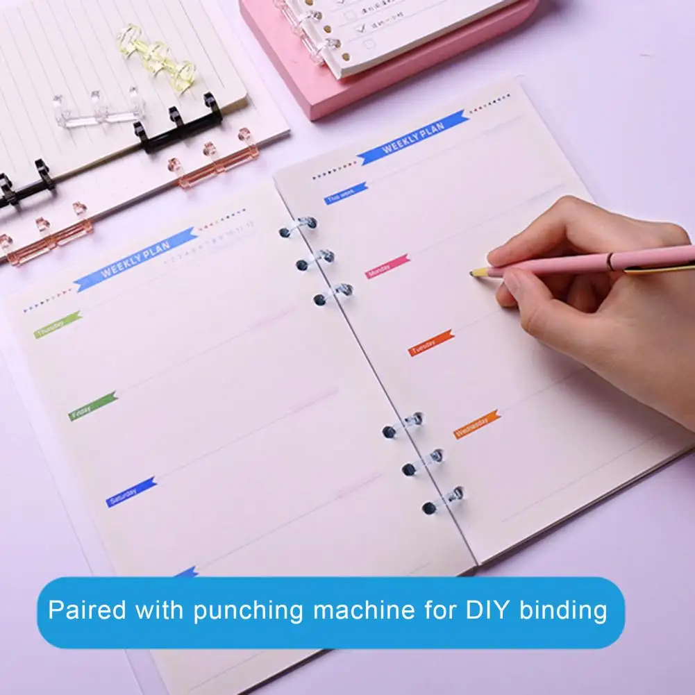 

Loose-leaf Ring Paper Ring Binder School Supplies Stationery 2pcs 3-hole Loose-leaf Binder Rings Spring Spiral Ring for Notebook