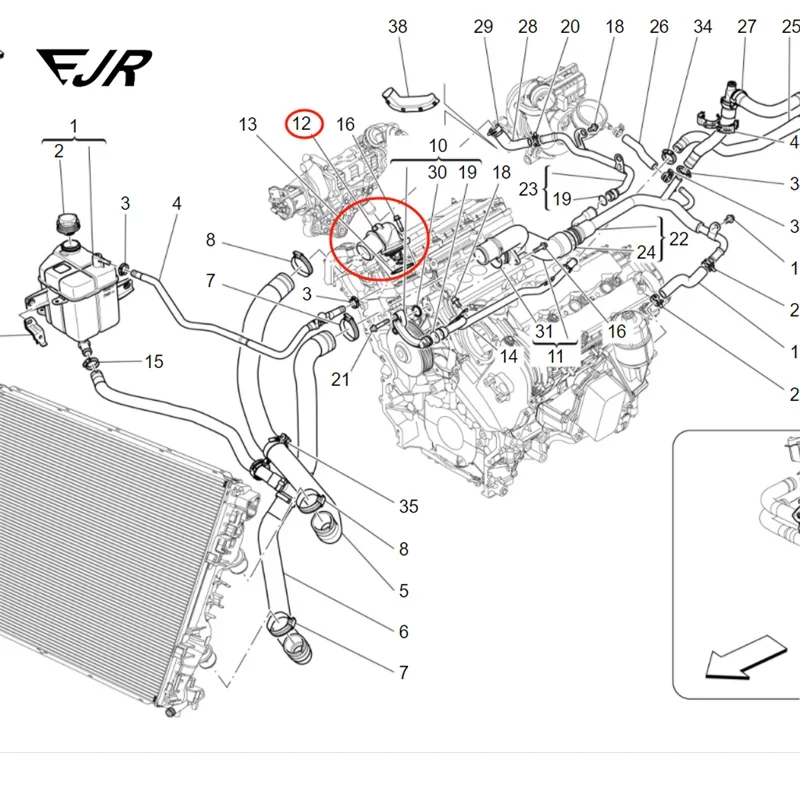 

OEM 46328183 68147598AA 68253514AA 68211186AA 68211186AA Thermostat V6 3.0 Diesel for Maserati Ghibli, Levante, Quattroporte