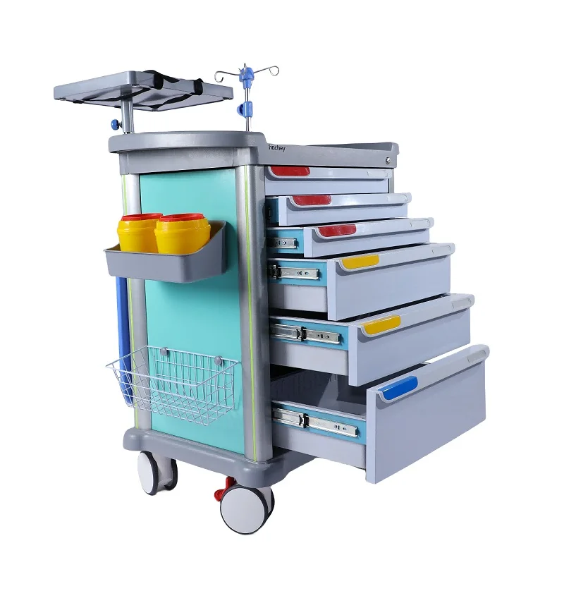 MT MEDICAL Factory Directly OEM Hospital Nursing Medical ABS Emergency Trolley