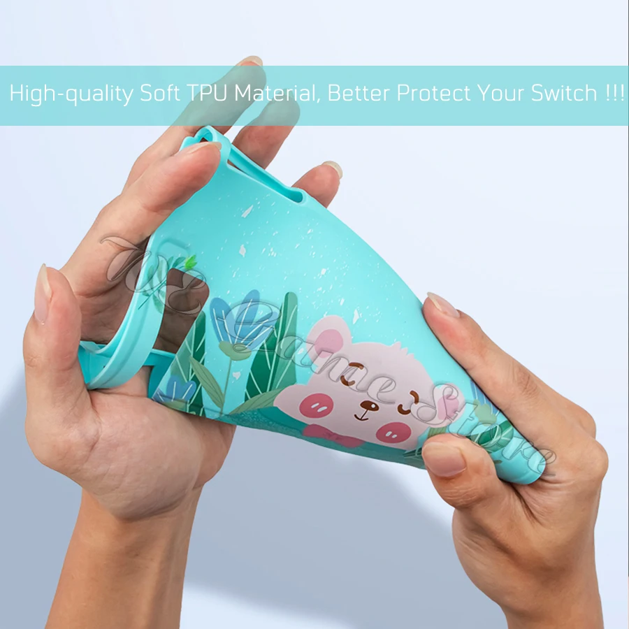 لطيف لينة أنيمي موضوع واقية الحال بالنسبة نينتندو سويتش وحدة التحكم و Joy-con شل الجلد نينتندو سويتش اكسسوارات 4 Joycon الغلاف