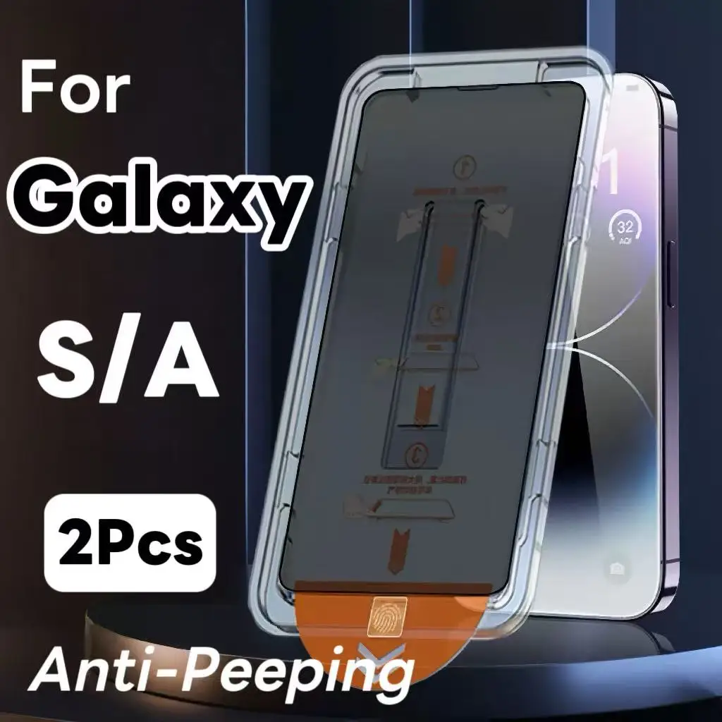 2PCS For Samsung Galaxy S25 S24 Ultra S23 S22 S21 plus A15 A16 A34 A35 A55 series anti-peeping tempered glass film