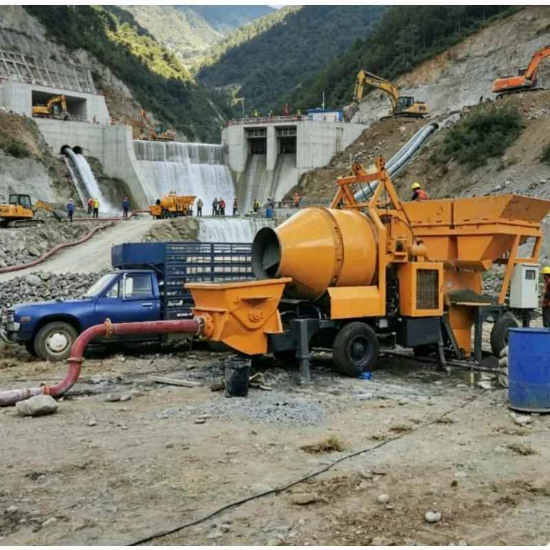 Customized Diesel Engine And Full Hydraulic Control System Concrete Mixer With Pump For Loading/Mixing /Pumping