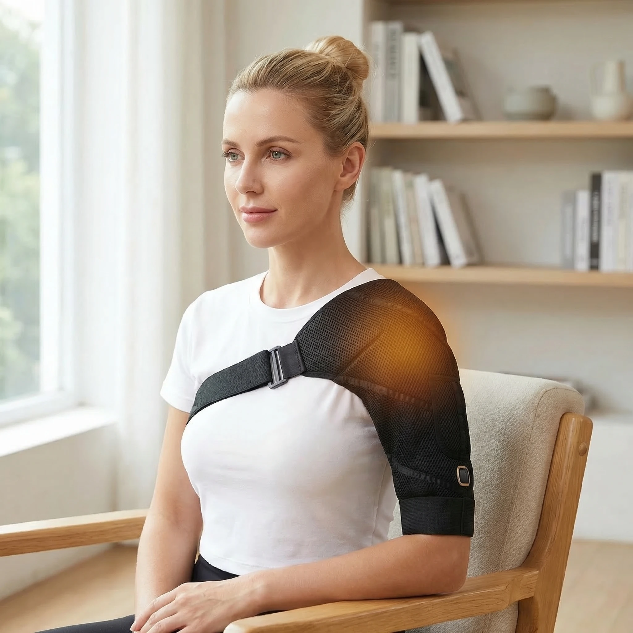 

Electric Heated Massage Shoulder Brace Pain Relief Heating Pads with 3 Temperature Settings Suitable for Left And Right