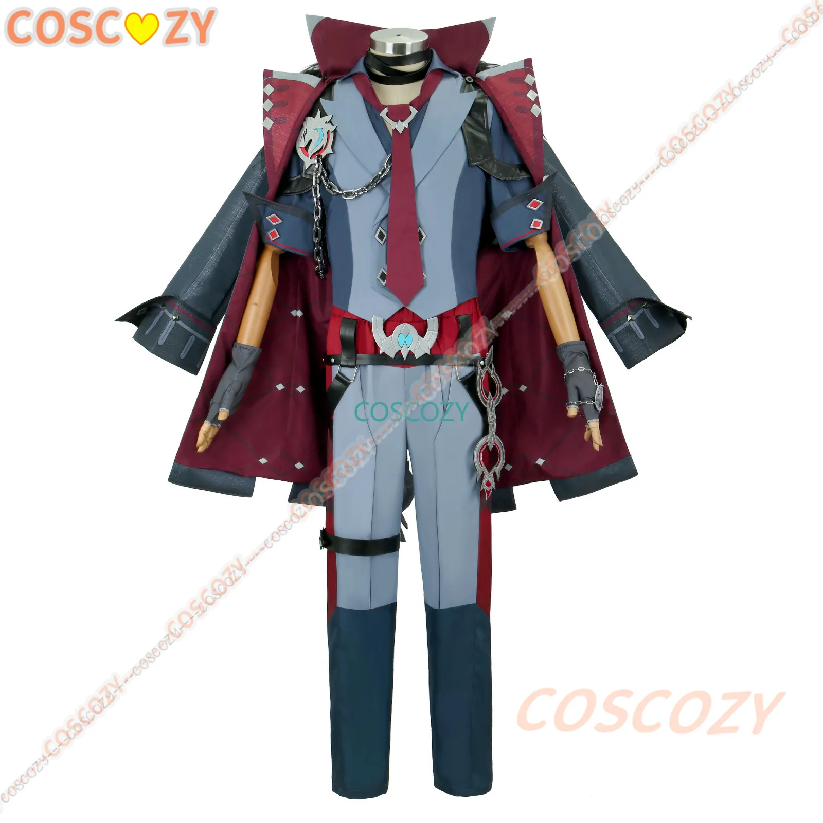 Neues Spiel Skin Warden Wriothesley Cosplay Kostüm Fontaine Uniform Perücke Halloween Karneval Party Outfit Kostüm Frauen Männer Kleidung