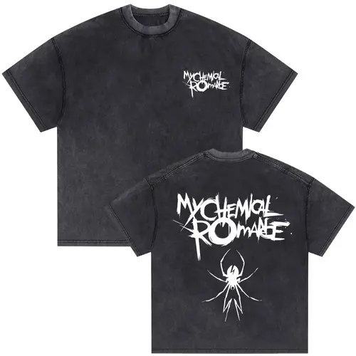 Imagen 2 del producto Camiseta lavada de Estilo Vintage para hombre y mujer, camisa con estampado de My Chemical Romance, banda Emo Punk Rock, moda de gran tamaño, 2007