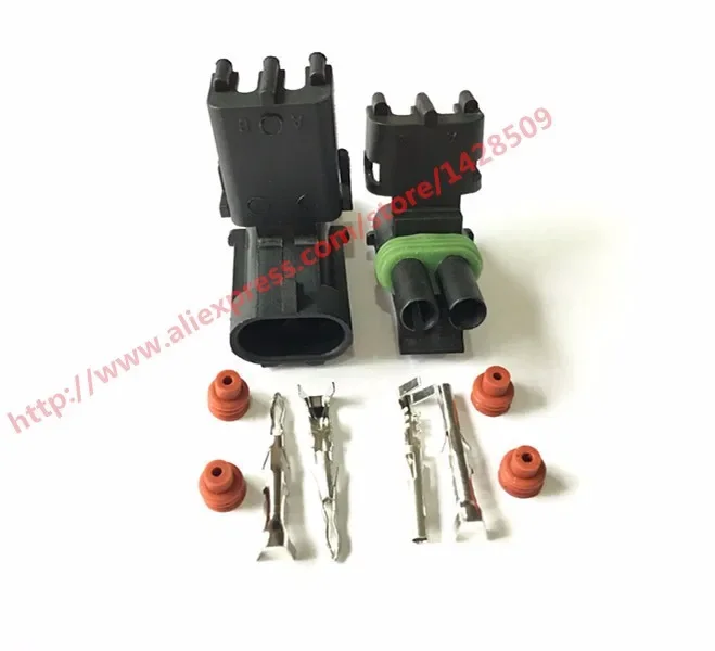 1 Pcs 2 Pin 12010973 12015792 Female Male Weather Pack Electrical Wire 2.5 Connector Plug Sealed Wiring Automobile Connectors