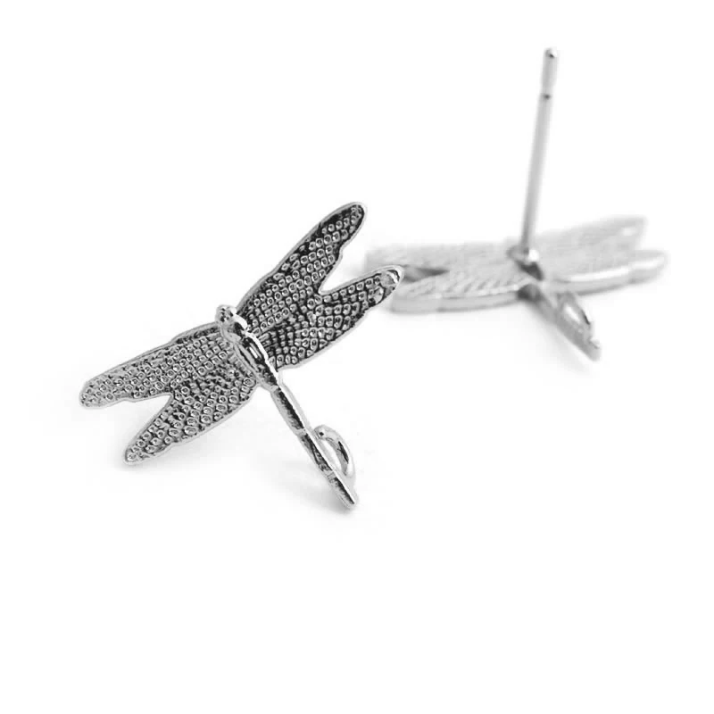 10PCS 18K Gold Color Brass Dragonfly Stud Earrings Women's Earrings High Quality Diy Accessories Rosediy Official Store view 5