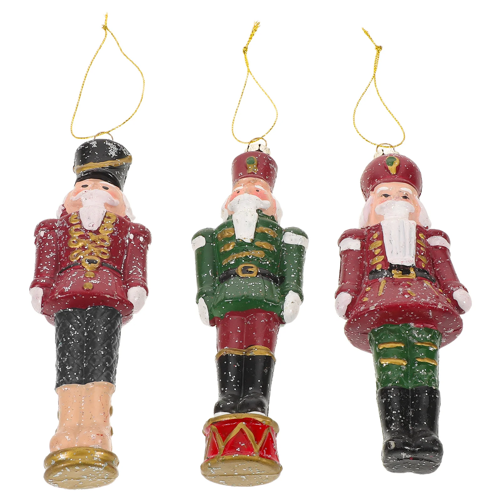 

3pcs Christmas Tree Decorations Plastic Nutcracker Hanging Ornaments Holiday Figures For Xmas Fireplace Window