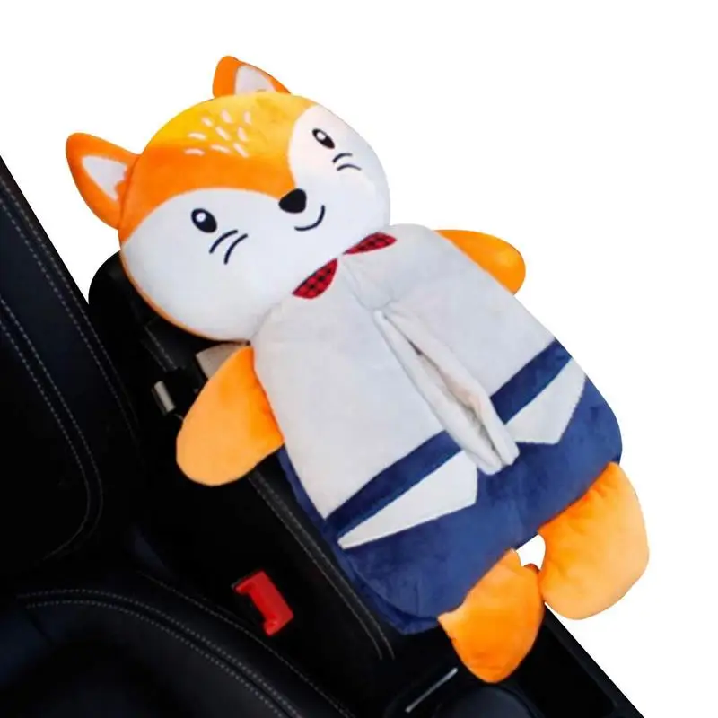 Animal Tissue Box For Car Funny Plush Tissue Holder Portable Plush Car Tissue Holder For Headrest Armrest Box Center Console