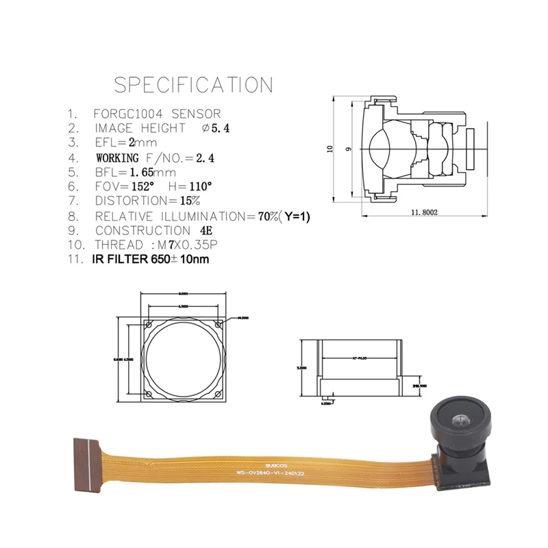 A47F-3Pcs OV2640 وحدة الكاميرا لوحدة كاميرا ESP32 كام 2MP 160 درجة DVP واجهة 24PIN وحدة عدسة الكاميرا #4