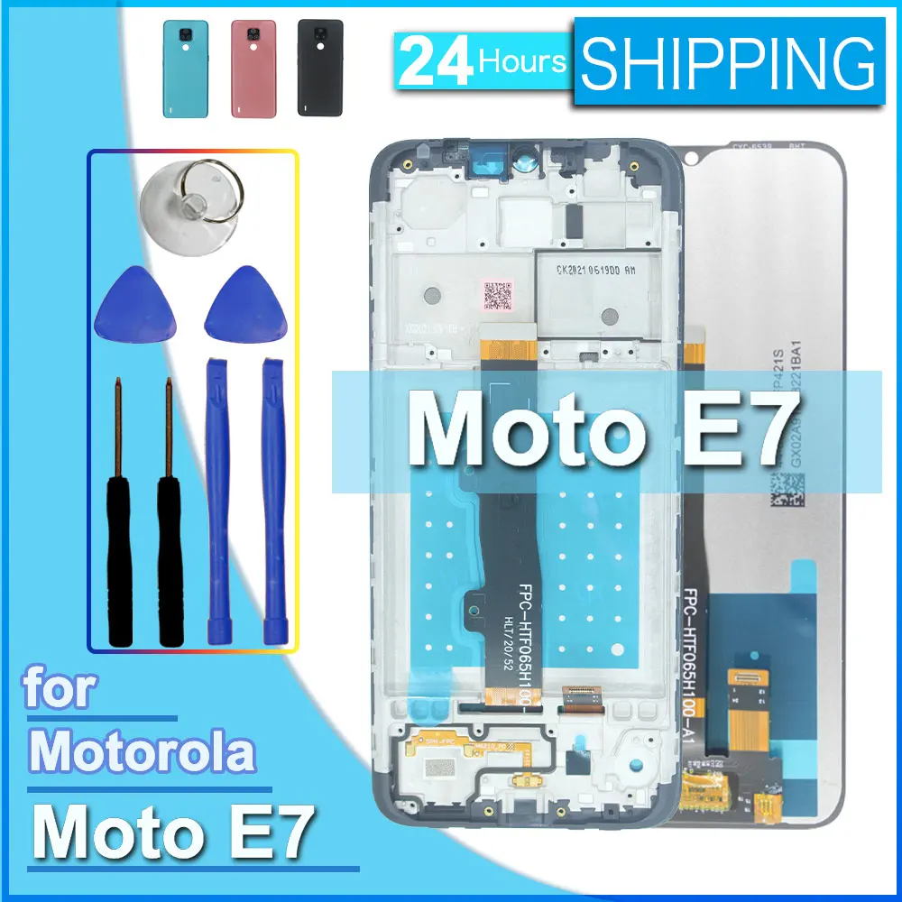 Tela LCD testada para Motorola Moto E7 XT2095-1-2-3 Display Touch Screen Digitador Assembléia de substituição para Motorola Moto E7