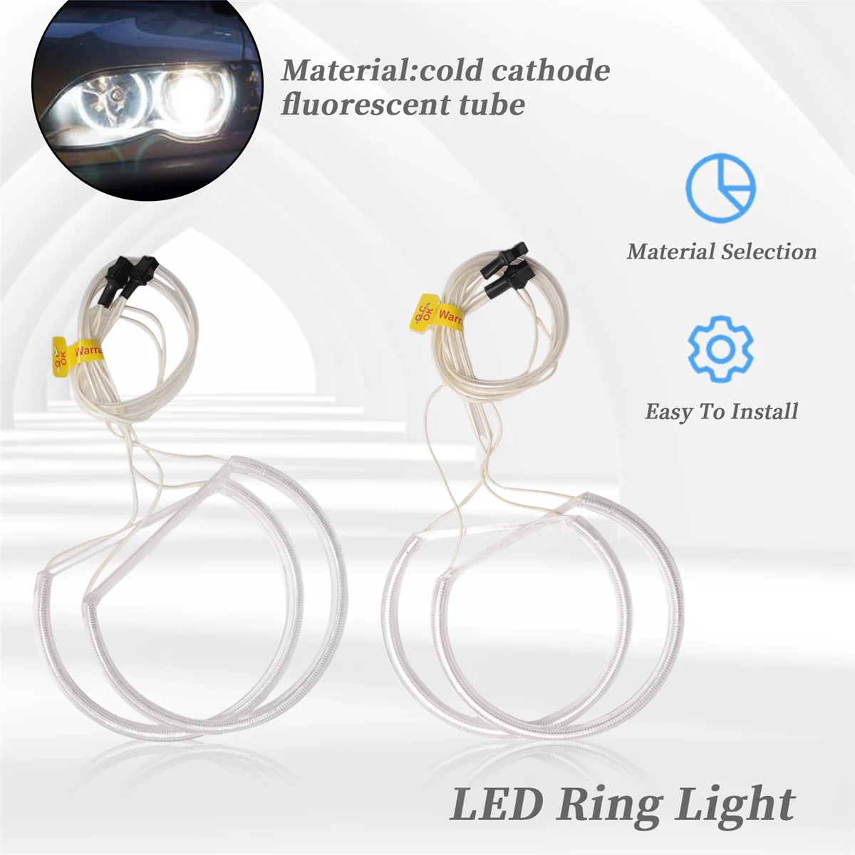 

4x Ccfl Angel Eye Halo Led Ring Light White Non-Projector-A77Q
