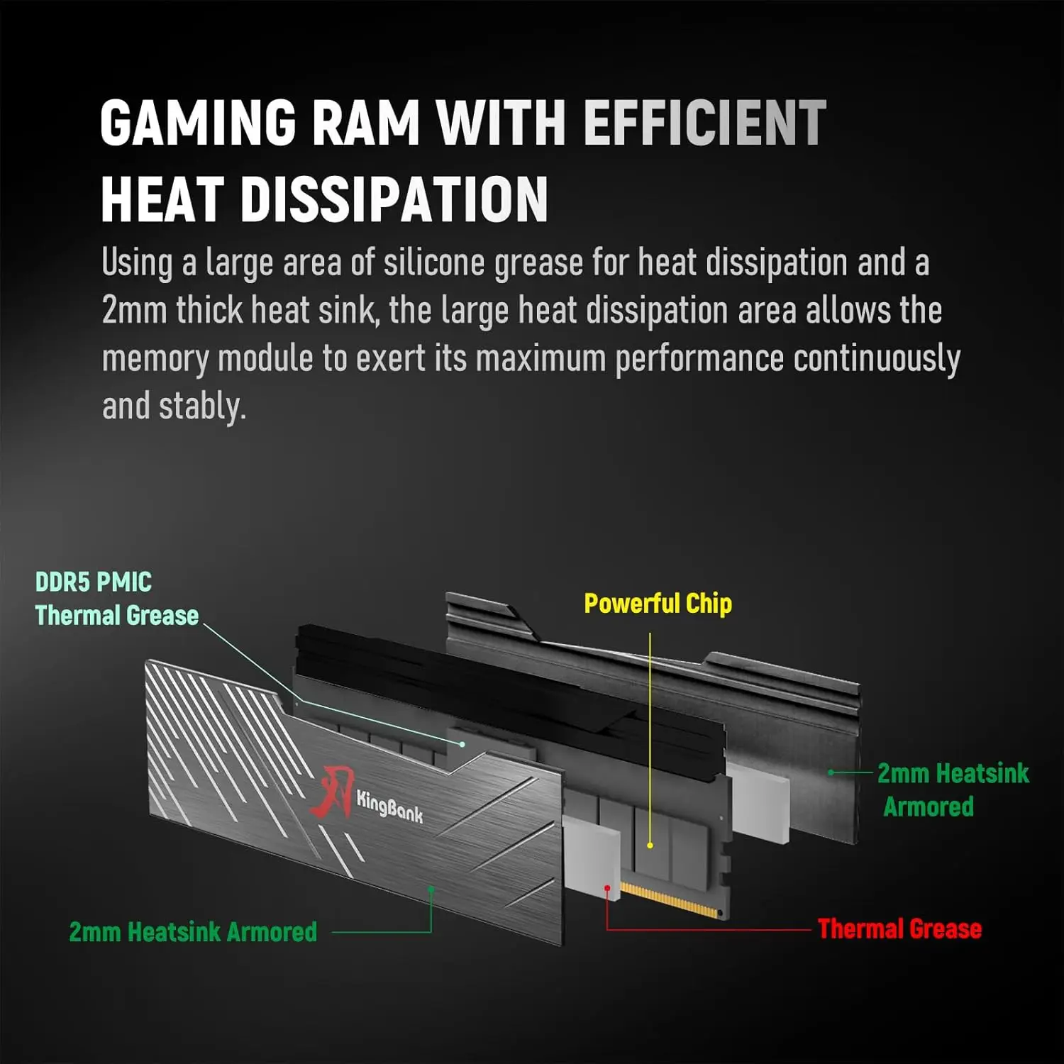 KingBank DDR5 6000MHz 16GB Gaming RAM