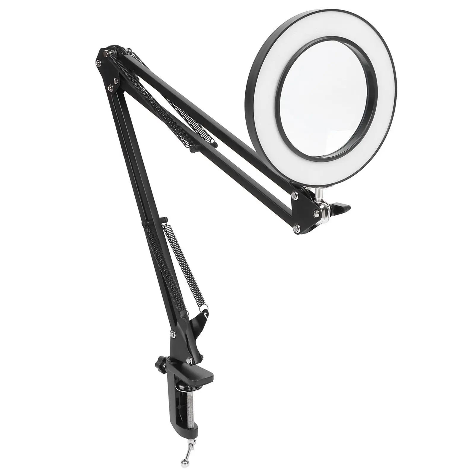 

5X LED Desk Magnifier Lamp with Clamp - USB Dimmable Light for reading , Crafting & Embroidery