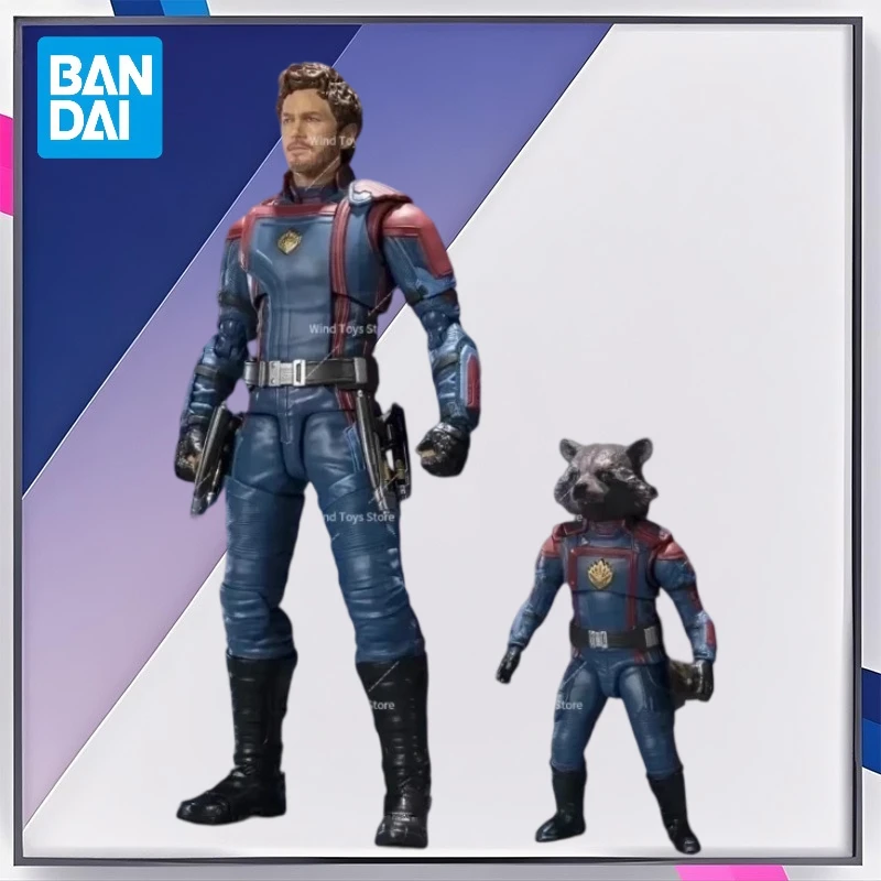 بانداي الأصلي حراس المجرة ايم SHF حجم الشكل 3 نجوم لورد صاروخ الراكون عمل نموذج لجسم شيكو دمى هدايا