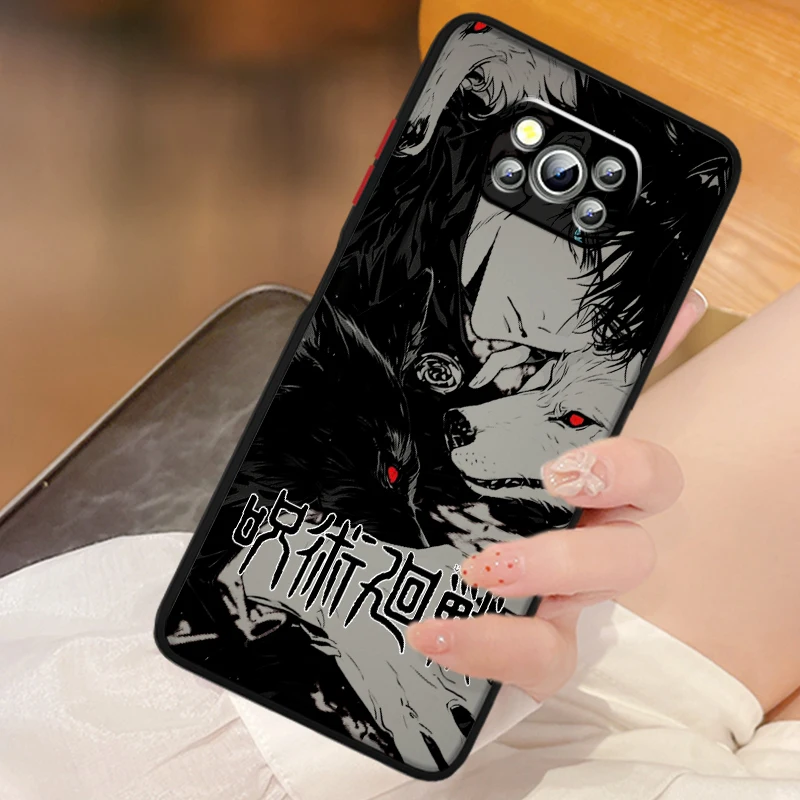 Luxury Jujutsu Kaisen Art Frosted Translucent For Xiaomi Mi Poco X5 X4 X3 M6 M5S M5 M4 M3 F5 F4 F3 F6 Pro 5G Back Phone Case