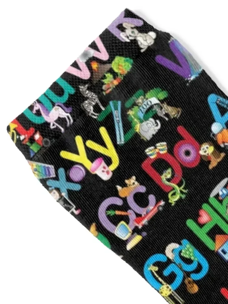 Alphabet in black Socks sheer gym new year Socks Women Men's