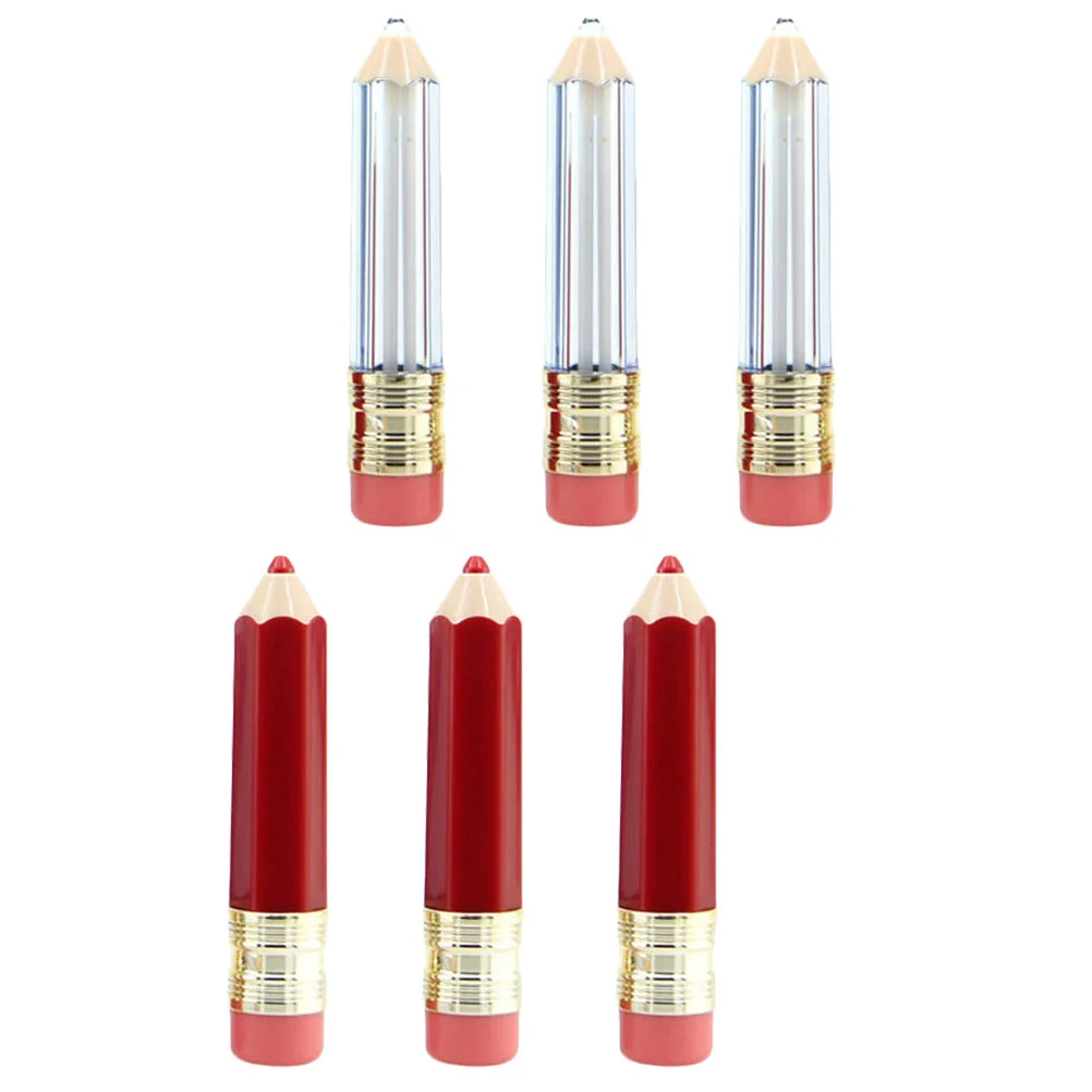 6-delige potlood lipglossbuis kleurcontainers lege lippenstiftbuizen lipgloss doe-het-zelf balsemflessen kleine mini