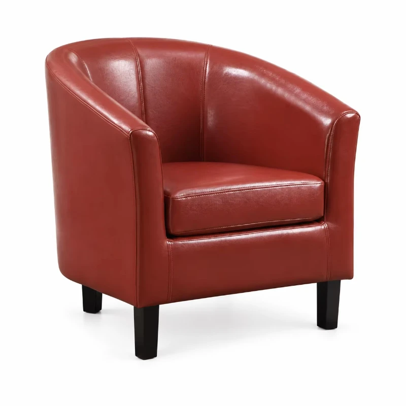 WYRAX Modern Black PU Leather Rotating Leisure Armchair for Living Room, Bedroom, Home Furniture