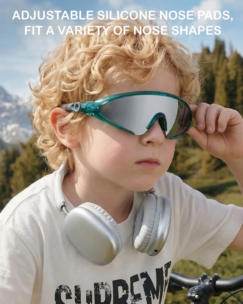 Kids UV400 Sunglasses PC Lens Bendable TR+TPEE Frame Lightweight Sports Shades for Children Cycling Daily Outdoor Activities