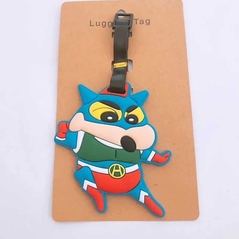 Crayon Shin-chan Luggage Tags Travel Fashion Cute Baggage Name Tags Suitcase Address Label Holder for Bags Portable Card Cover