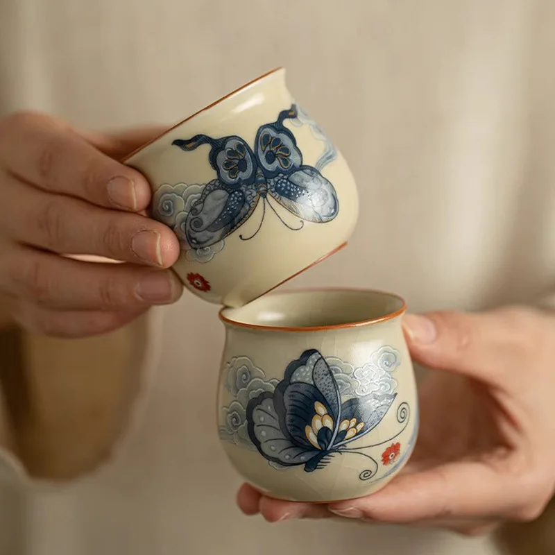 Luxuriöse Ruyao-Meister-Teetasse aus Keramik für das Heimbüro, Teetrinkgeschenk für Männer und Frauen