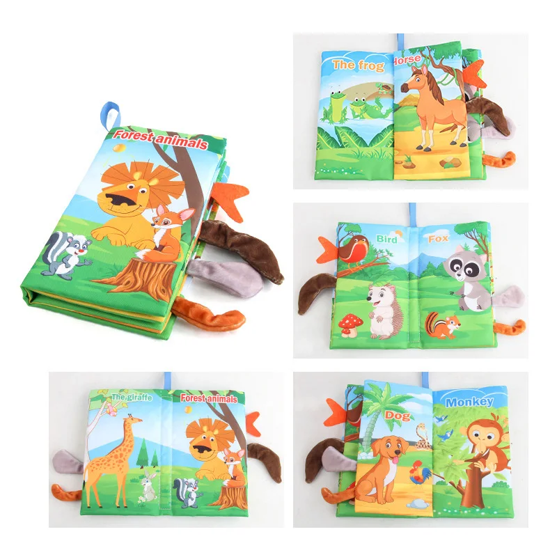 Baby Frühförderungsspielzeug Schwanz-Stoffbuch Puzzle Eltern-Kind-Interaktives Geräuschpapier Aktivitätsspielzeug für Säuglinge