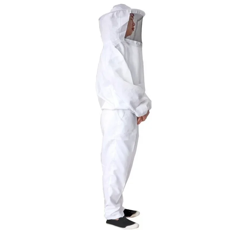 Pure White Thick Anti Bee Suit, White Split One-piece Anti Bee Suit