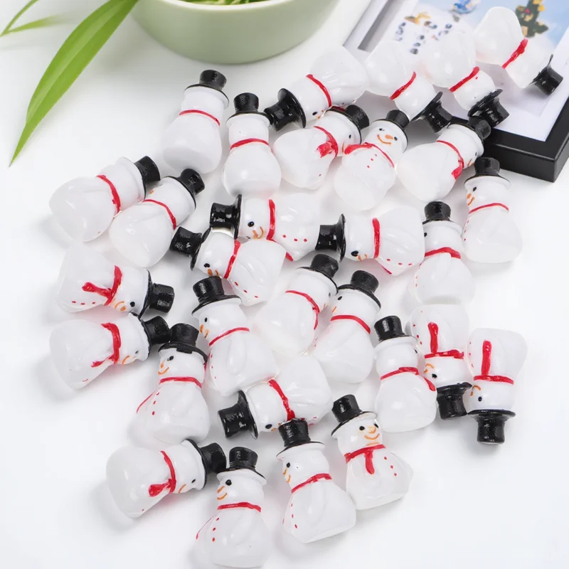 

30 Pcs Mini Snowman Christmas s Decorations Outdoor Suite Xmas Ornaments Office Resin Party Favors Child for