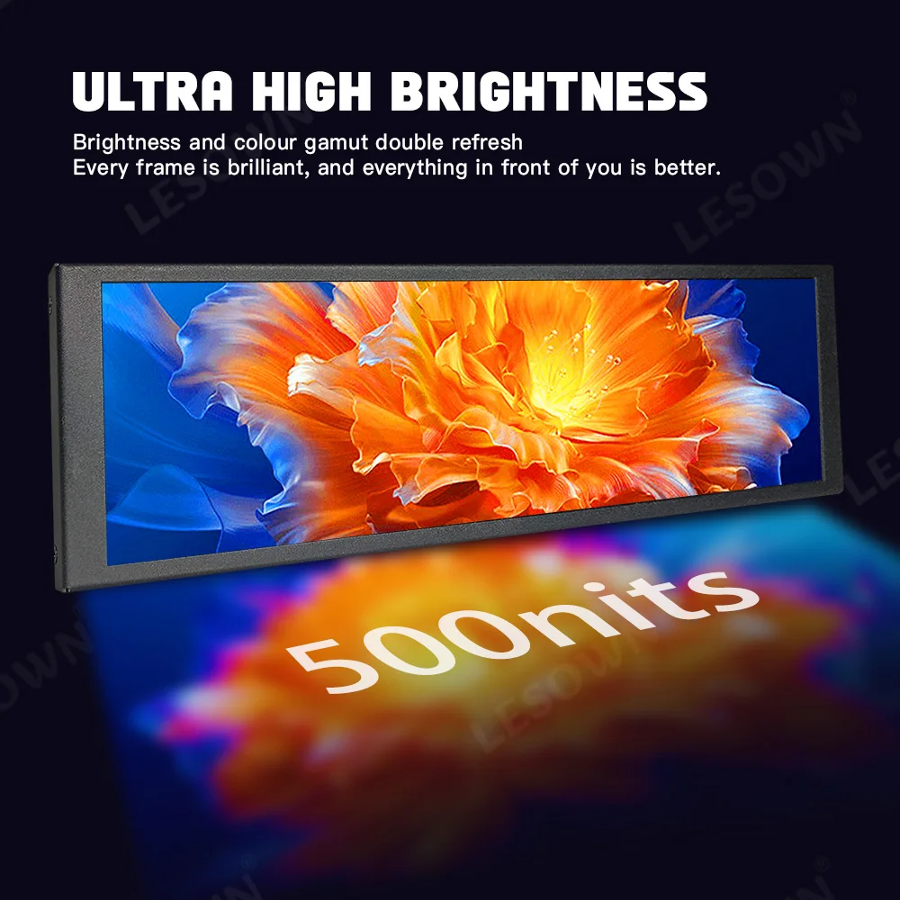 شاشة LESOWN 6.9 7.9 بوصة IPS صغيرة محمولة 400 × 1280 شاشة لمس مساعدة بدون سائق عرض حافة الإعداد لأجهزة الكمبيوتر المحمول PS5