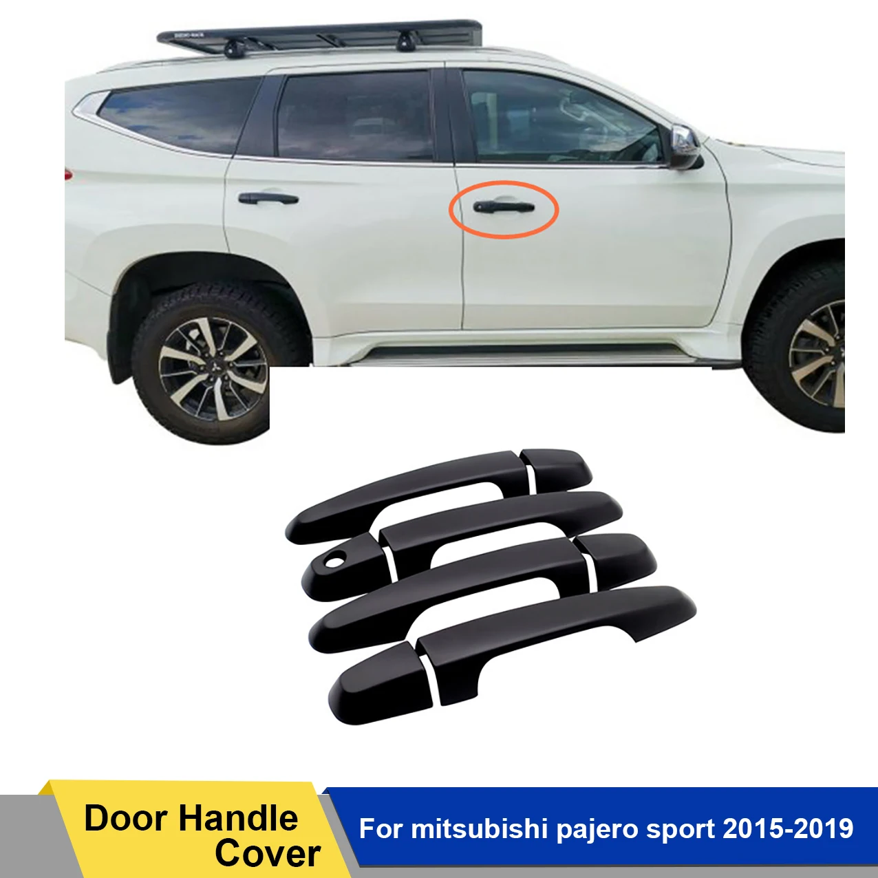 

Exterior Door Handle Cover Guard Trim For Mitsubishi Pajero Sport 2015 2016 2017 2018 2019 MATTEBLACK Car Accessories